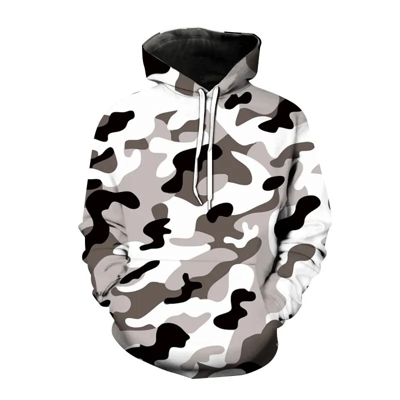 2023 New Versatile Hoodies Camouflage 3D Print Hooded Sweatshirt Pullover Men Fashion Hoodie Harajuku Street Style Sweatshirt