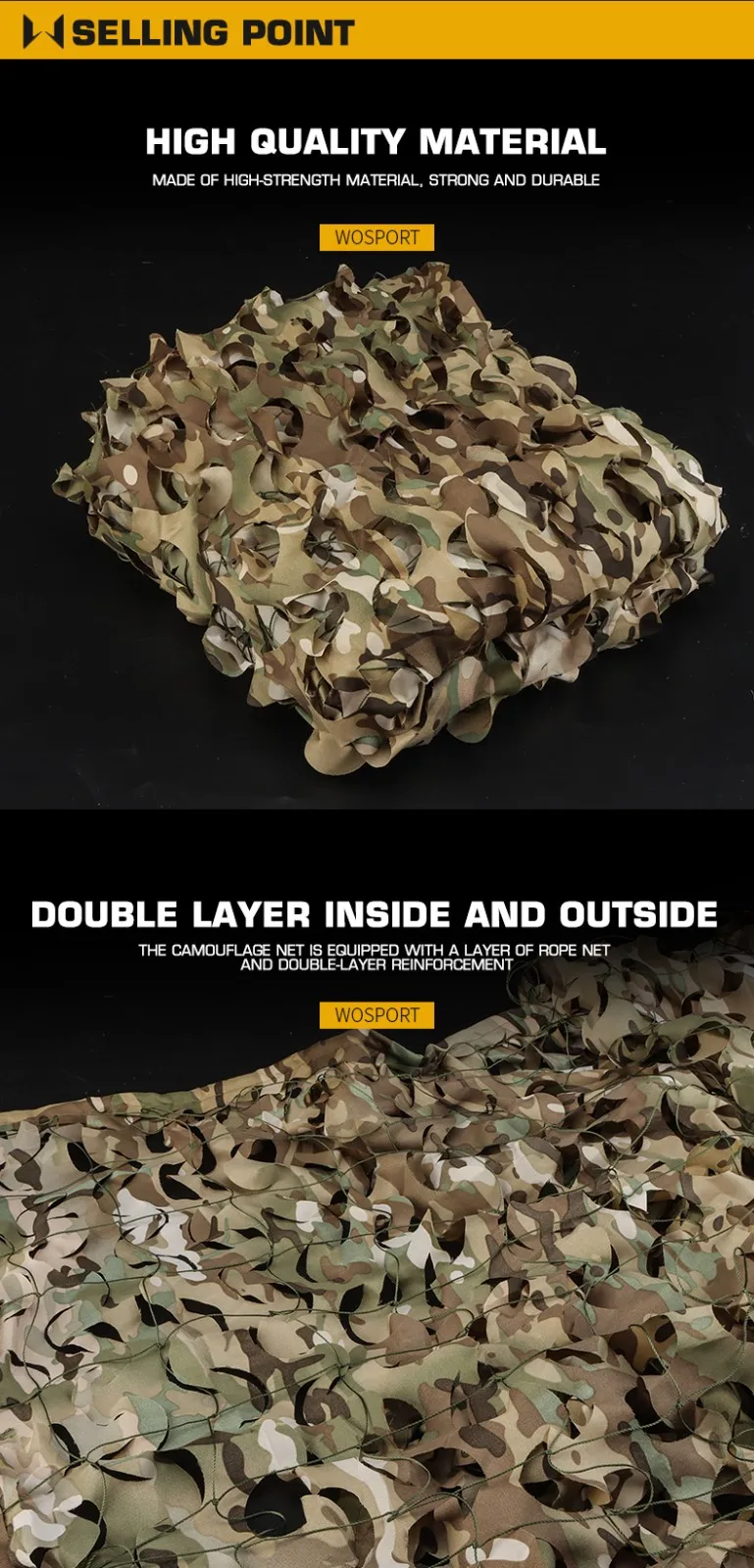 Outdoor Hunting Hidden Net 1.5 * 2m Mountain Camping Desert Tactical Hidden Camouflage Net Courtyard Shading Equipment Protect