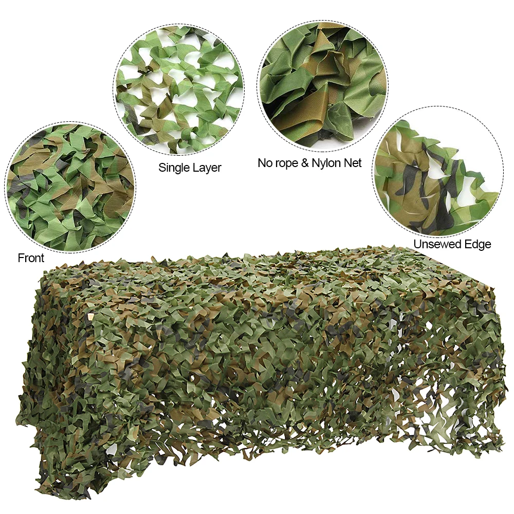 Camouflage Net Polyester Hunting Cover Flame Retardant Camo Netting Privacy Forest Landscape Shade Net for Outdoor Military Game Camouflage Net Polyester Hunting Cover Flame Retardant Camo Netting Privacy Forest Landscape Shade Net for Outdoor Military Game