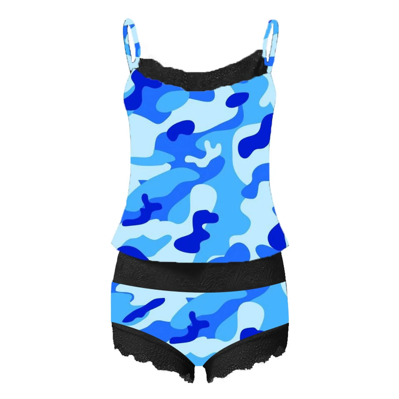 Women Camouflage Print Sets Pajamas Sets Sleeveless Lace Shorts Lingerie Sleepwear Set Female Shorts Suit костюм женский