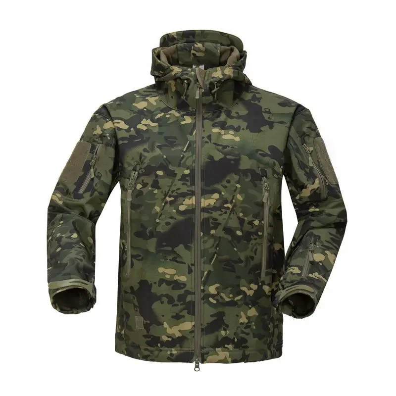 Hiking Jackets Autumn Men's Camouflage Fleece Jackets Tactical Clothing 2024 Men Camouflage Windbreakers