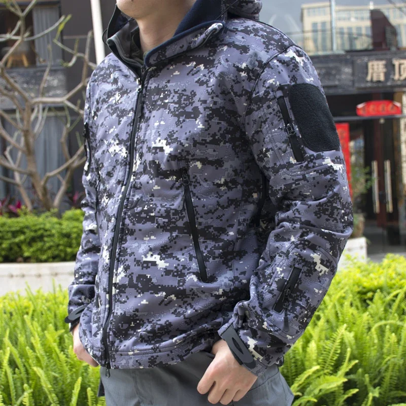 Hiking Jackets Autumn Men's Camouflage Fleece Jackets Tactical Clothing 2024 Men Camouflage Windbreakers