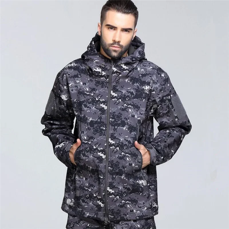Hiking Jackets Autumn Men's Camouflage Fleece Jackets Tactical Clothing 2024 Men Camouflage Windbreakers