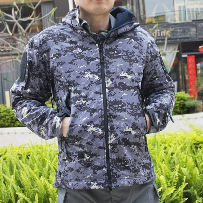 Hiking Jackets Autumn Men's Camouflage Fleece Jackets Tactical Clothing 2024 Men Camouflage Windbreakers