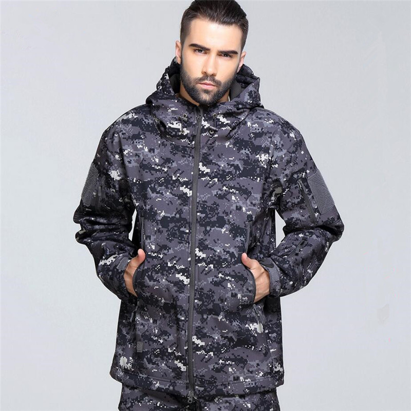 Shark Skin Soft Shell Tactical Jacket Waterproof Windbreaker Fleece Coat Hunt Clothes Camouflage New Hiking Jacket Shark Skin Soft Shell Tactical Jacket Waterproof Windbreaker Fleece Coat Hunt Clothes Camouflage New Hiking Jacket