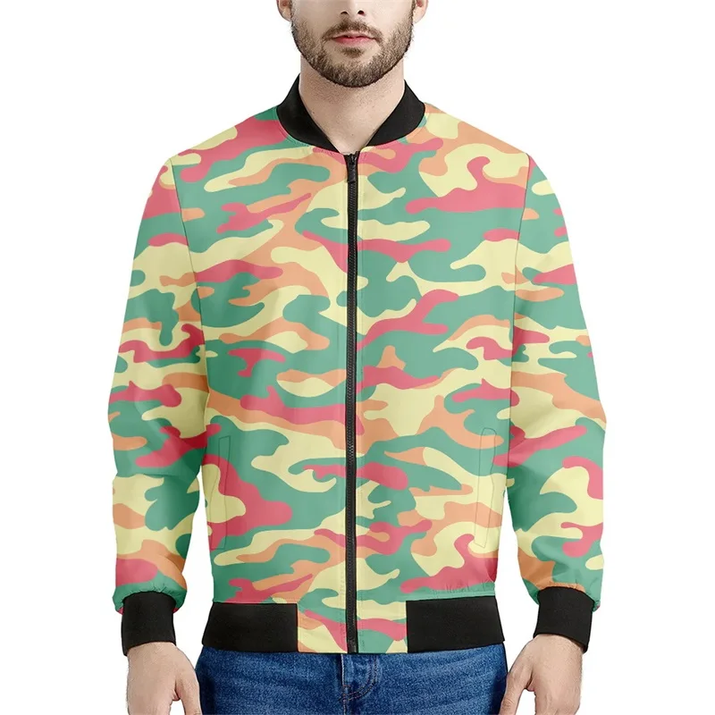 Men's Camouflage Print Zipper Jackets Clothes Casual Plus Size Bomber Jacket Coat Windbreaker Fashion Lightweight Sportswear Men's Camouflage Print Zipper Jackets Clothes Casual Plus Size Bomber Jacket Coat Windbreaker Fashion Lightweight Sportswear