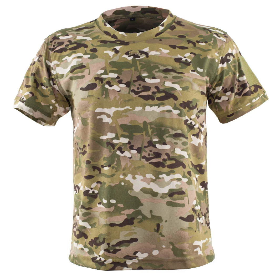 Mege Men Tactical Multicam T-shirt Quick-drying Camo Short Sleeve T Shirt Hunting Clothes