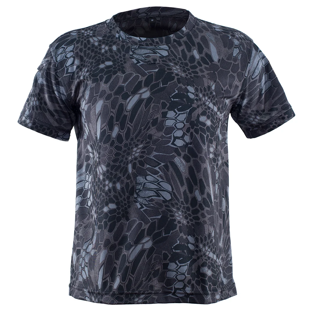 Mege Men Tactical Multicam T-shirt Quick-drying Camo Short Sleeve T Shirt Hunting Clothes
