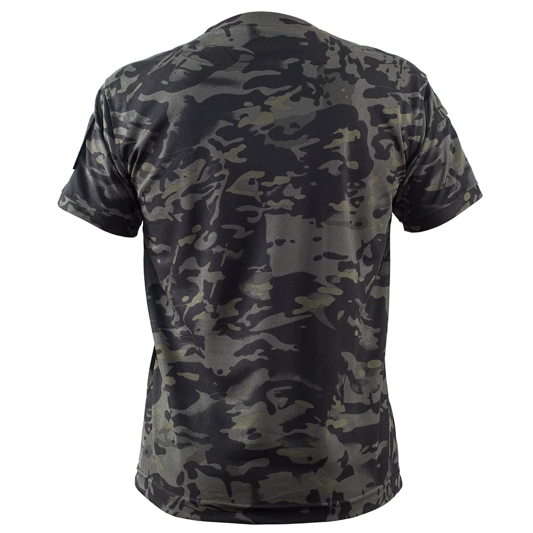 Mege Men Tactical Multicam T-shirt Quick-drying Camo Short Sleeve T Shirt Hunting Clothes