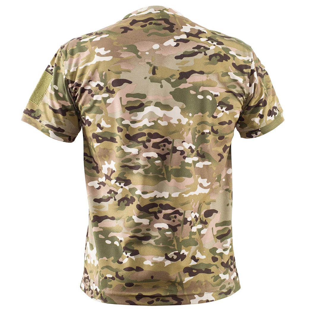 Mege Men Tactical Multicam T-shirt Quick-drying Camo Short Sleeve T Shirt Hunting Clothes