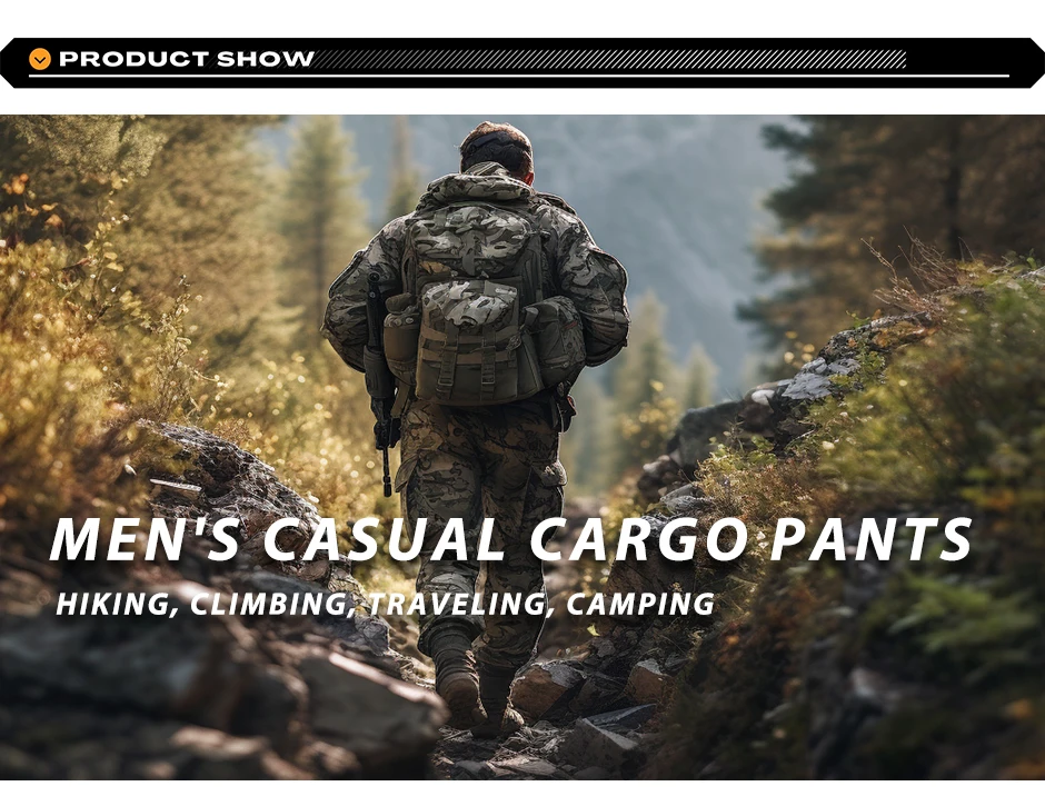 AKARMYMen's Camouflage Cargo Pants - Multi Flap Pockets, Loose Fit for Outdoor Work and Anti scratch STRAIGHT(no belt) AKARMYMen's Camouflage Cargo Pants - Multi Flap Pockets, Loose Fit for Outdoor Work and Anti scratch STRAIGHT(no belt)