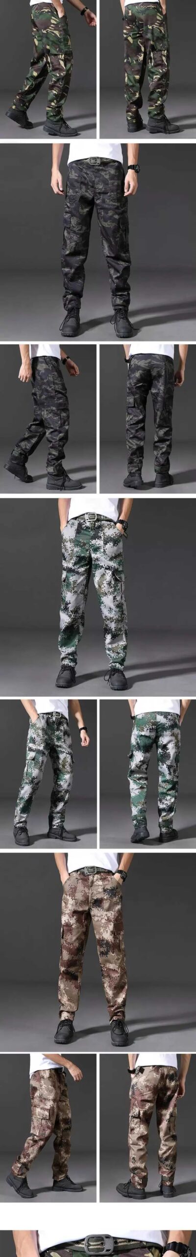 Spring Brand Men Fashion Cargo Pants Multi-pockets Baggy Men Pants Casual Trousers Overalls Camouflage Pants Man