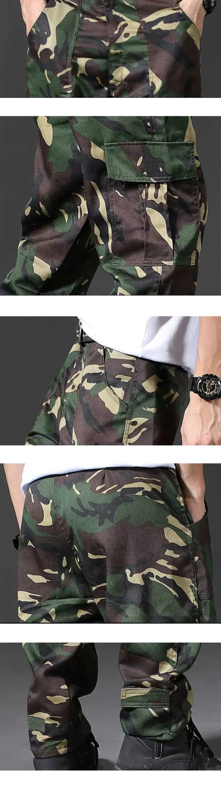 Spring Brand Men Fashion Cargo Pants Multi-pockets Baggy Men Pants Casual Trousers Overalls Camouflage Pants Man
