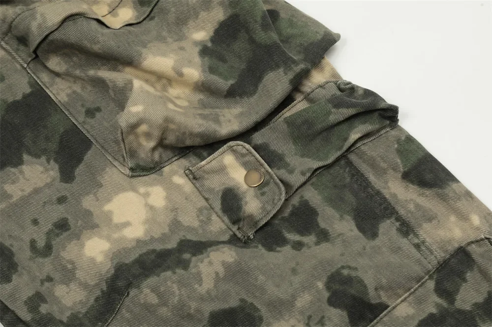 High Street Camouflage Logging Pants for Men Straight Patchwork Baggy Jeans Cargos Y2k Pantalones Hombre Oversized Trousers
