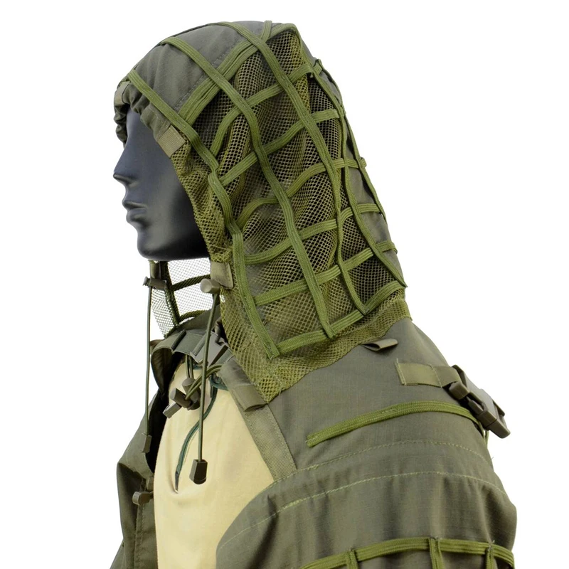 Tactical Ghillie Suit Airsoft Shooting Hood Ghillie Shawl Coat Outdoor Hunting Combat Camouflage Ghillie Suit Jacket Clothes
