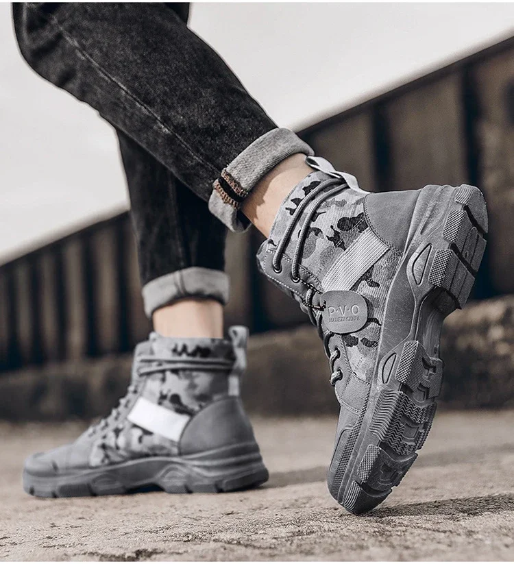 Camouflage Boots for Men Autumn Winter Platform  Boots Outdoor High-top Shoes Men Ankle Boots Buty Robocze Meskie