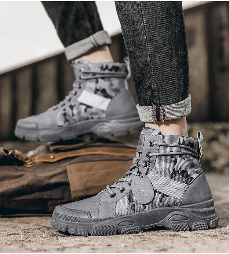 Camouflage Boots for Men Autumn Winter Platform  Boots Outdoor High-top Shoes Men Ankle Boots Buty Robocze Meskie