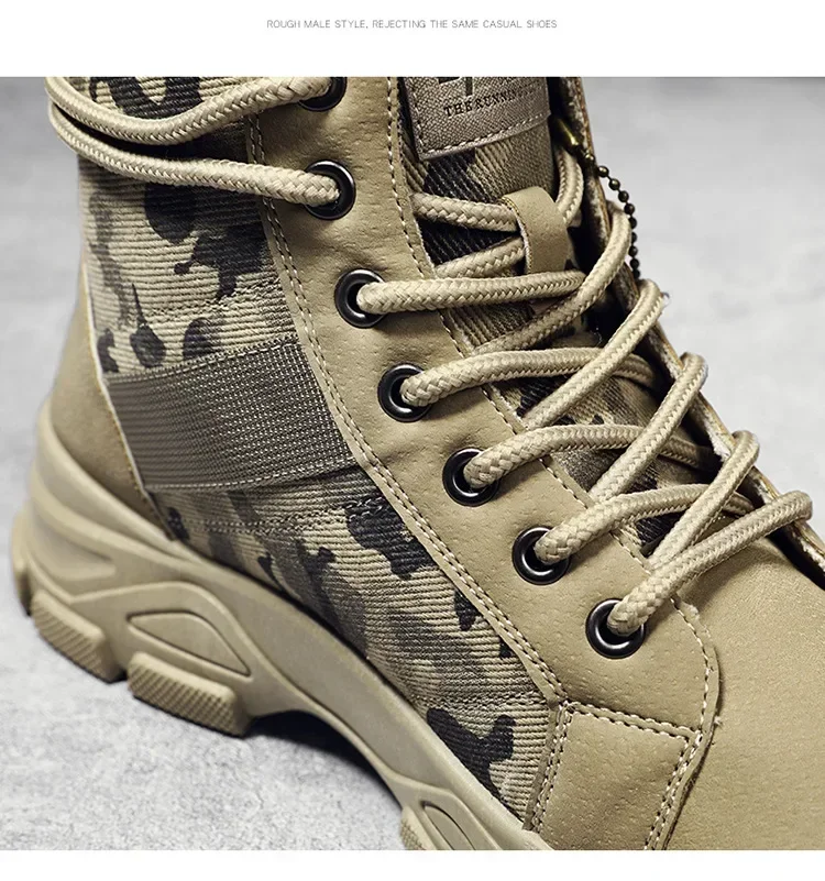 Camouflage Boots for Men Autumn Winter Platform  Boots Outdoor High-top Shoes Men Ankle Boots Buty Robocze Meskie