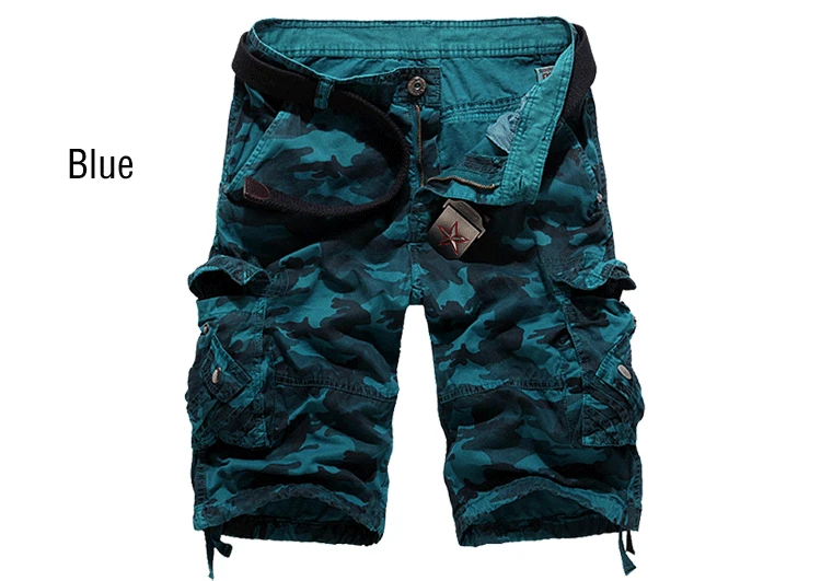 Camouflage Loose Cargo Shorts Men 2024 Summer Military Camo Short Pants Homme Cargo Shorts US size