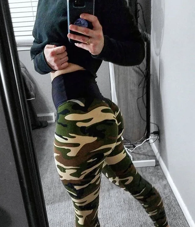 Women Leggings High Elastic Skinny Camouflage Legging Slim Army Green Jegging Fitness Leggins Gym Sport Pants