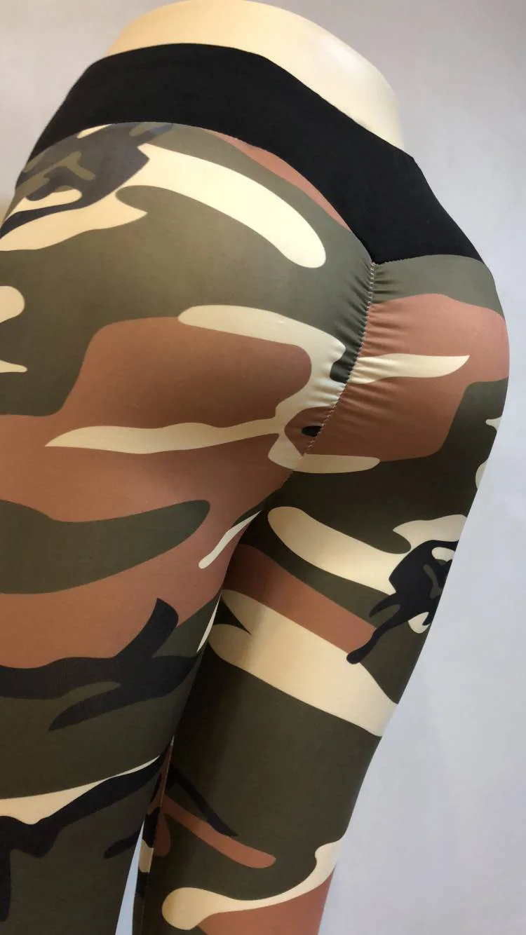 Women Leggings High Elastic Skinny Camouflage Legging Slim Army Green Jegging Fitness Leggins Gym Sport Pants