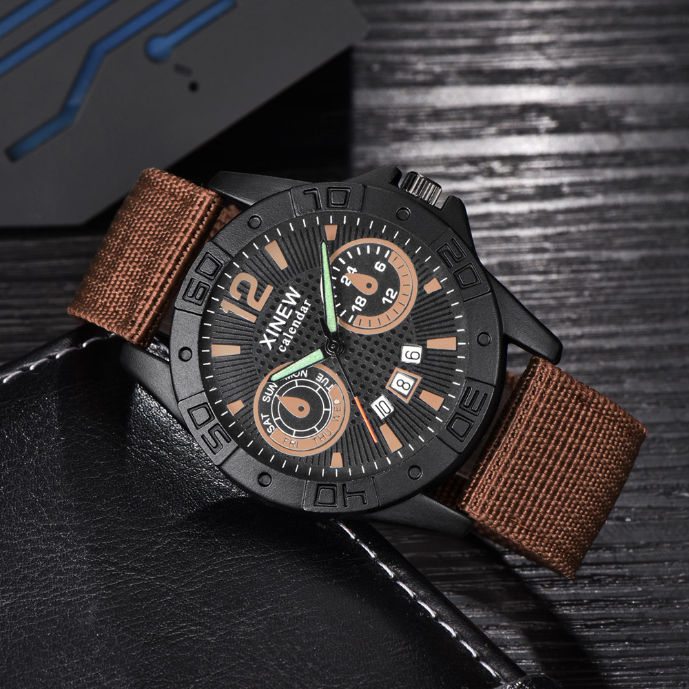 2024 Fashion Nylon Belt round Men Military Watch Men watches Luxury Automatic Sports Brown Watch MaleRelogio Masculino 2024 Fashion Nylon Belt round Men Military Watch Men watches Luxury Automatic Sports Brown Watch MaleRelogio Masculino