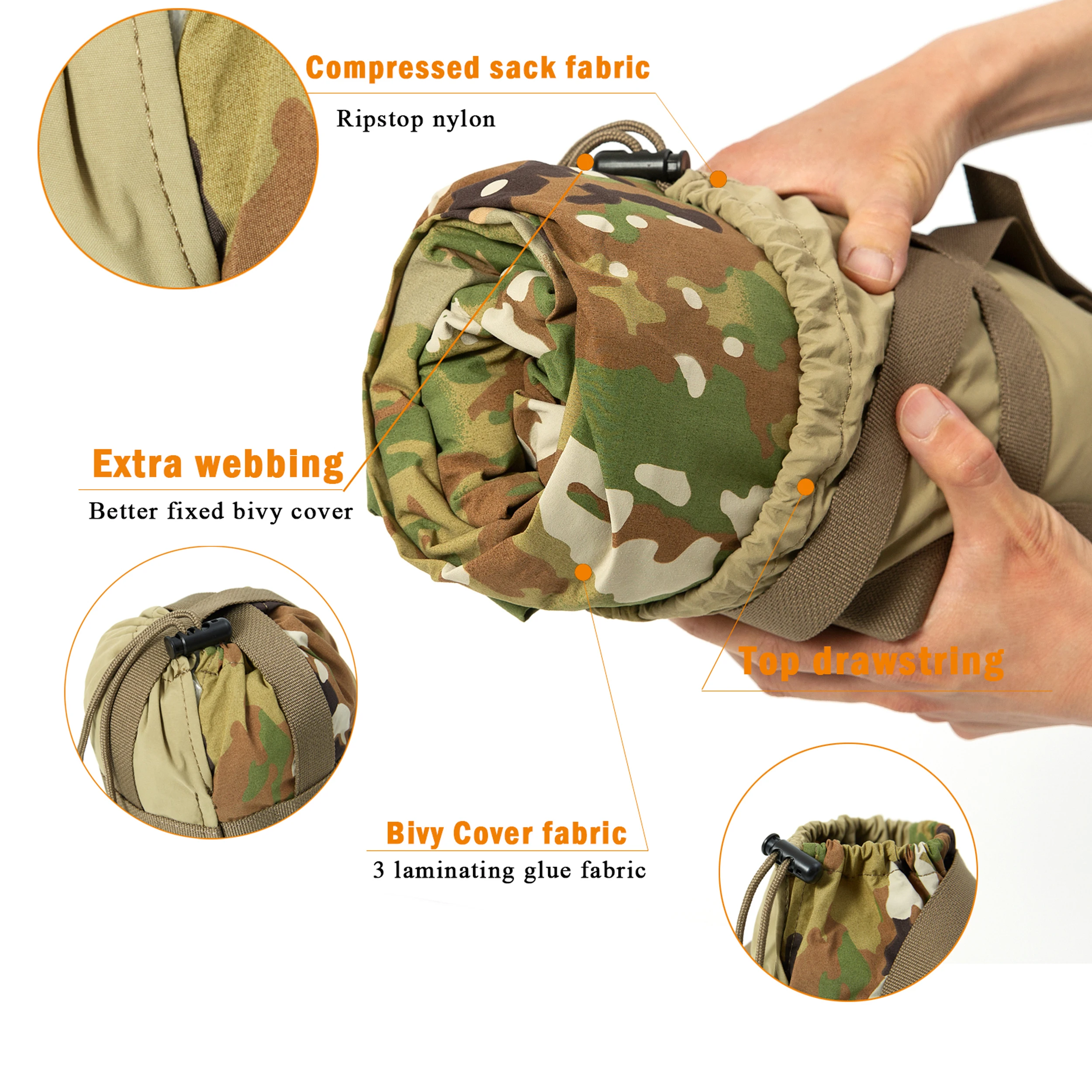 Bivy Cover Velvet Sack Military Modular Sleeping System Outdoor Camping Supplies Waterproof Outer Shell Multicam Sleeping Bag