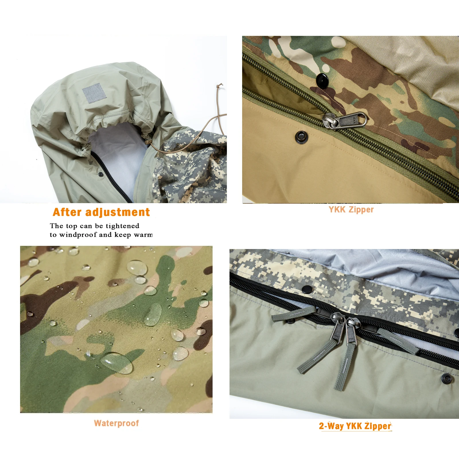 Bivy Cover Velvet Sack Military Modular Sleeping System Outdoor Camping Supplies Waterproof Outer Shell Multicam Sleeping Bag