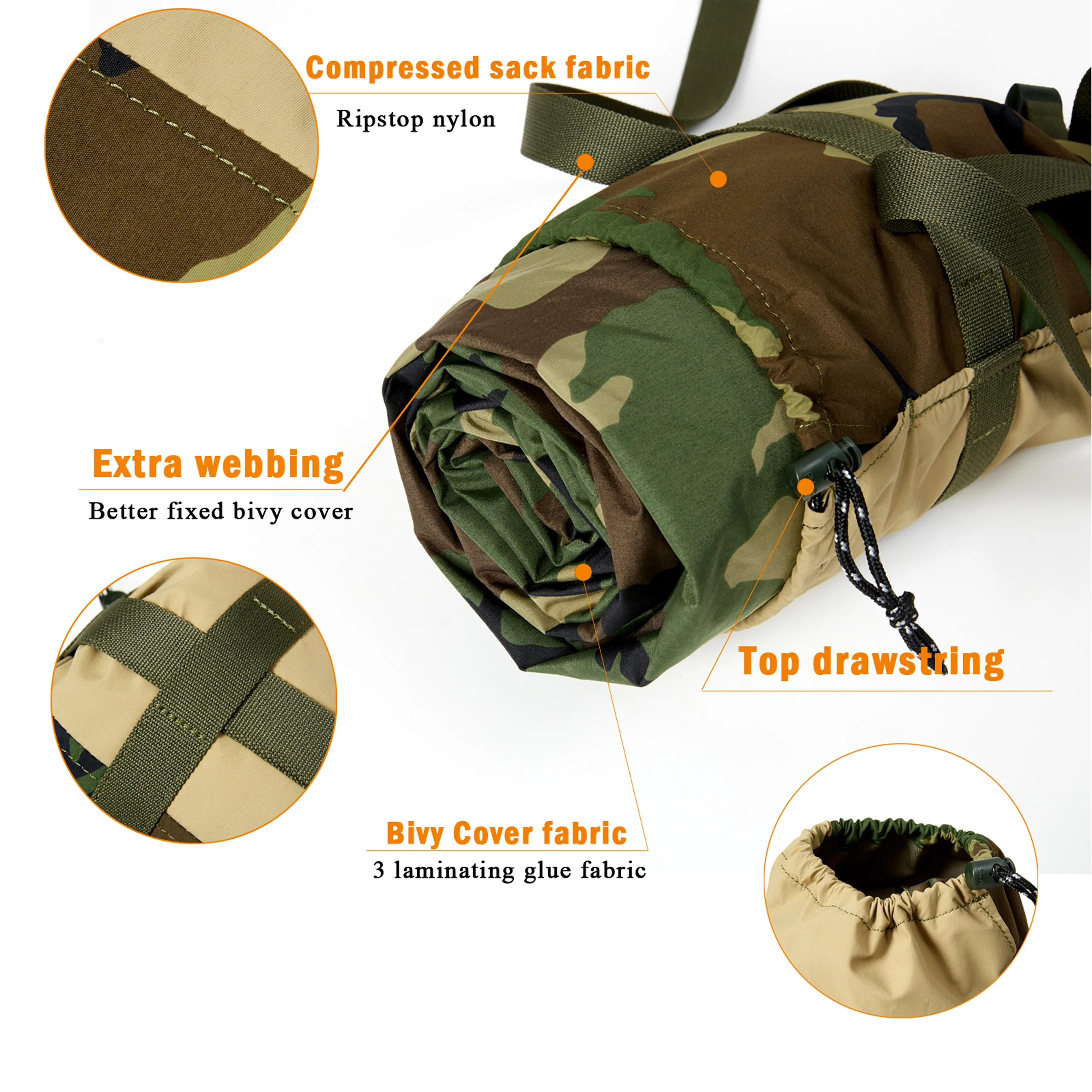 Bivy Cover Velvet Sack Military Modular Sleeping System Outdoor Camping Supplies Waterproof Outer Shell Multicam Sleeping Bag