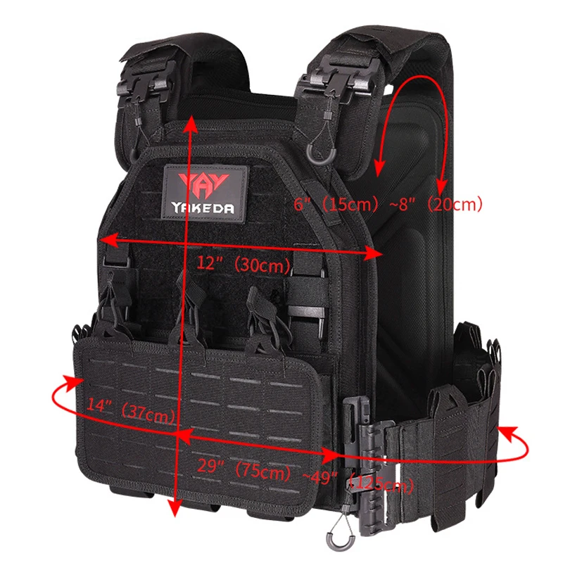 YAKEDA Tactical Vest Outdoor Hunting Plate Carrier Protective Adjustable Vest Airsoft Carrier Combat Equipment YAKEDA Tactical Vest Outdoor Hunting Plate Carrier Protective Adjustable Vest Airsoft Carrier Combat Equipment