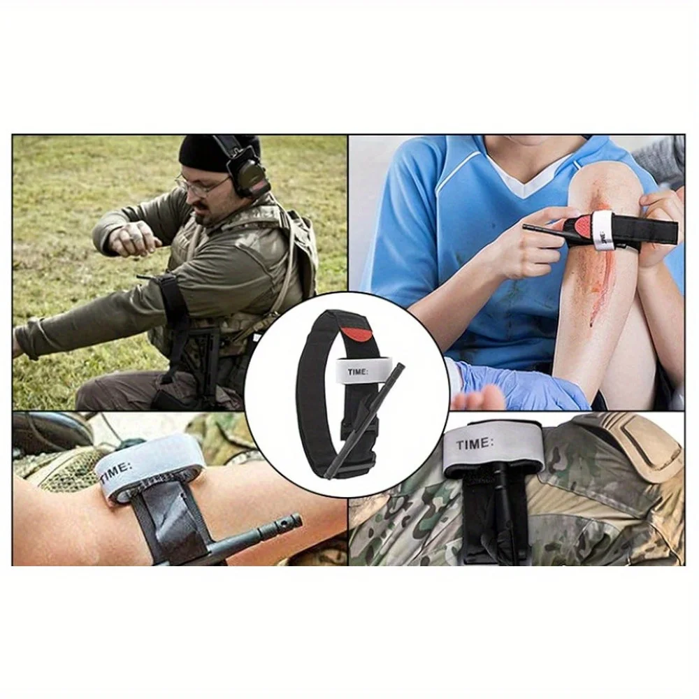 4 Pack Emergency Outdoor Tourniquet First Aid Tactical Life Saving Hemorrhage Control Military Tactical Emergency, Single-Handed