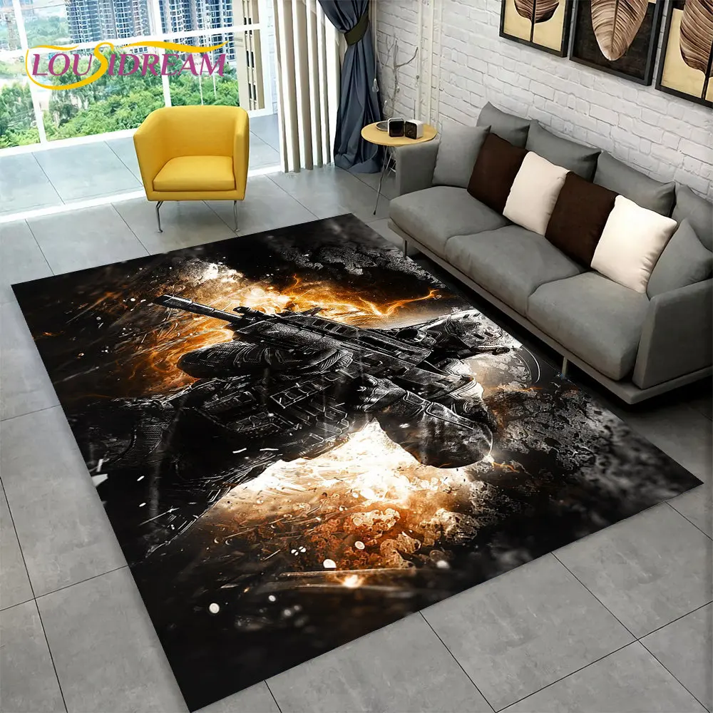 3D COD Game, Call of Duty ,Gamer Area Rug,Carpet Rug for Living Room Bedroom Sofa Doormat Decoration,Kid Play Non-slip Floor Mat
