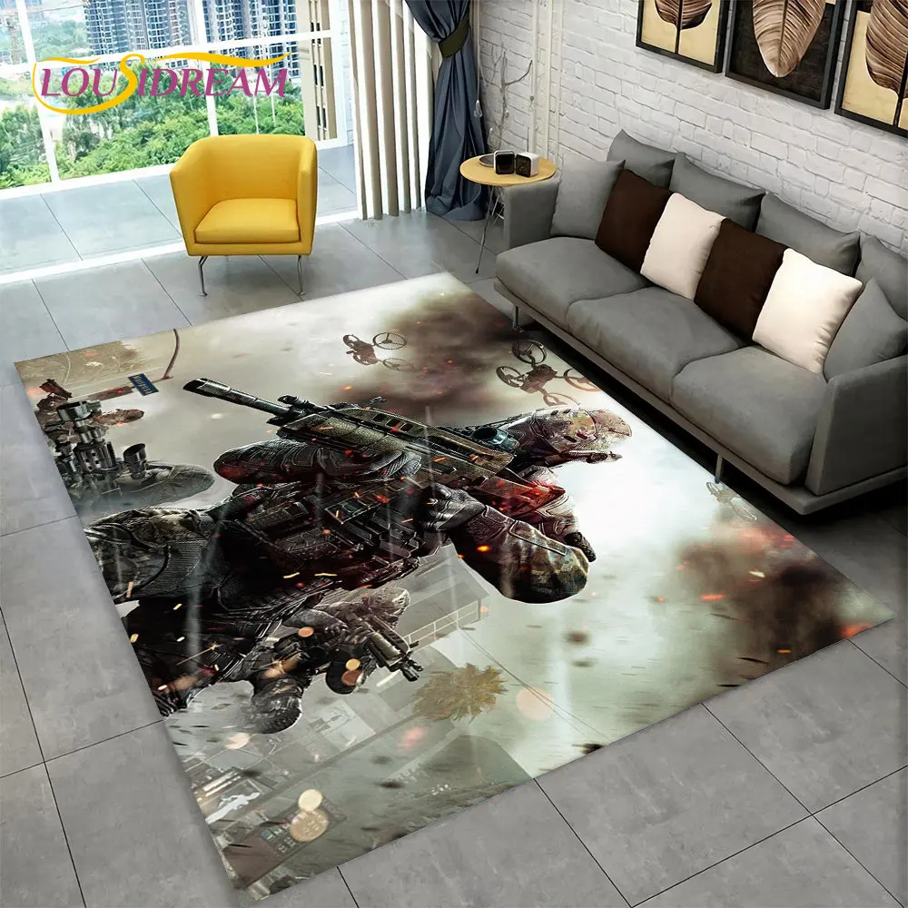 3D COD Game, Call of Duty ,Gamer Area Rug,Carpet Rug for Living Room Bedroom Sofa Doormat Decoration,Kid Play Non-slip Floor Mat