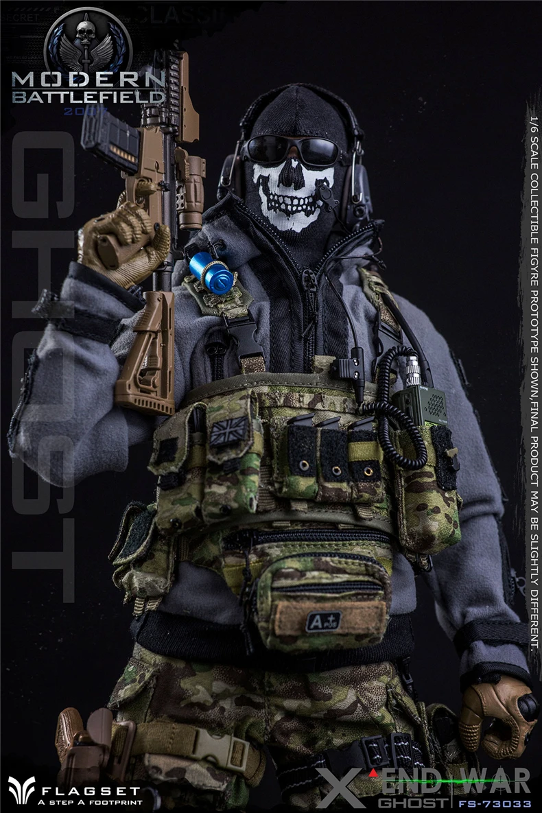 ViiKONDO 1/6 Flagset FS 73033 Ghost Action Figure Simon Riley End War COD Army Men 12inch Special Toy Model Full Set Collection