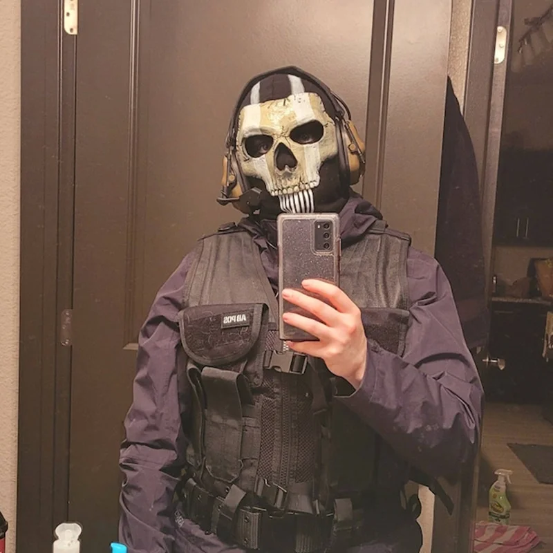Ghost mask V2 - Operador MW2 airsoft COD Cosplay Airsoft Tactical Skull Full Mask