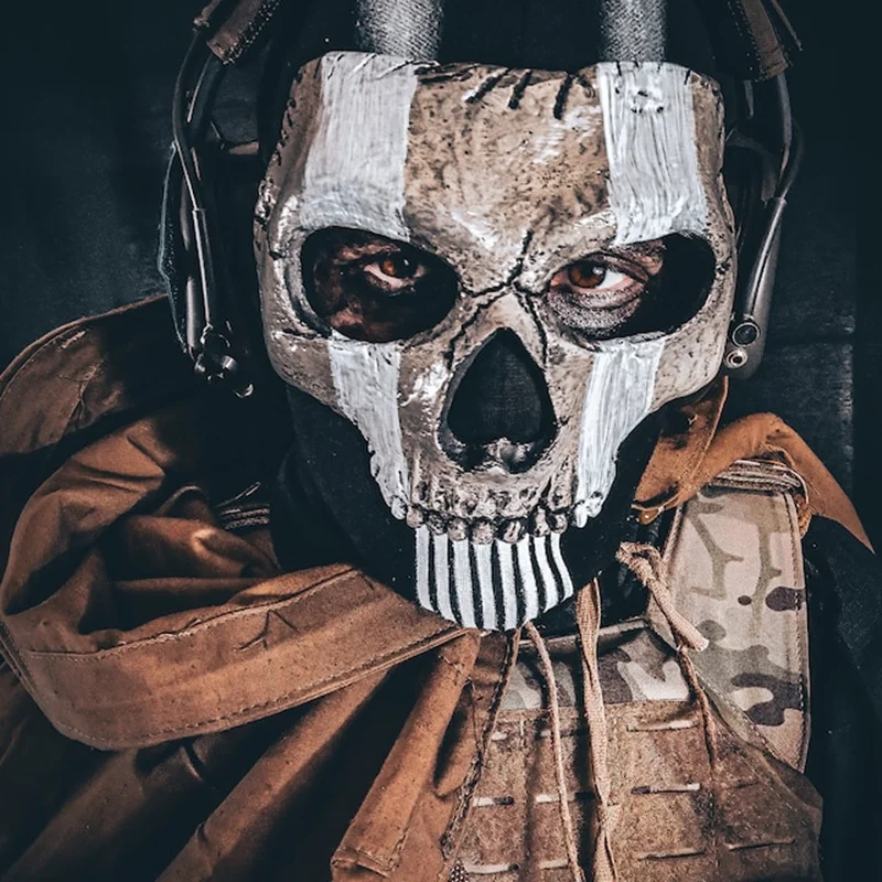 Ghost mask V2 - Operador MW2 airsoft COD Cosplay Airsoft Tactical Skull Full Mask