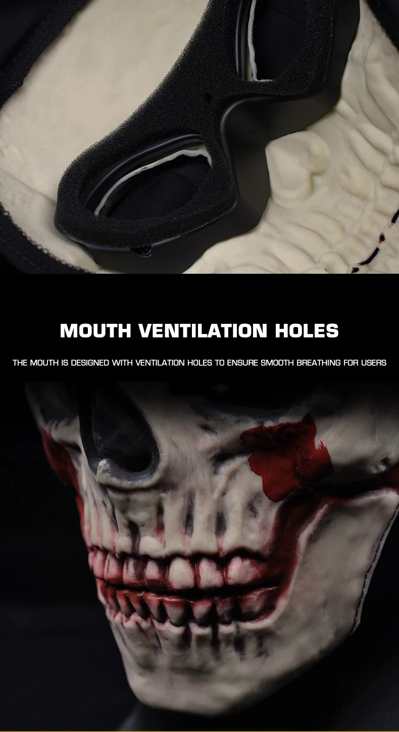 Ghost Balaclava Skeleton Ski Mask Ghost Cod Halloween Cosplay Costume Ghost Balaclava Windproof Airsoft Face Skull Mask