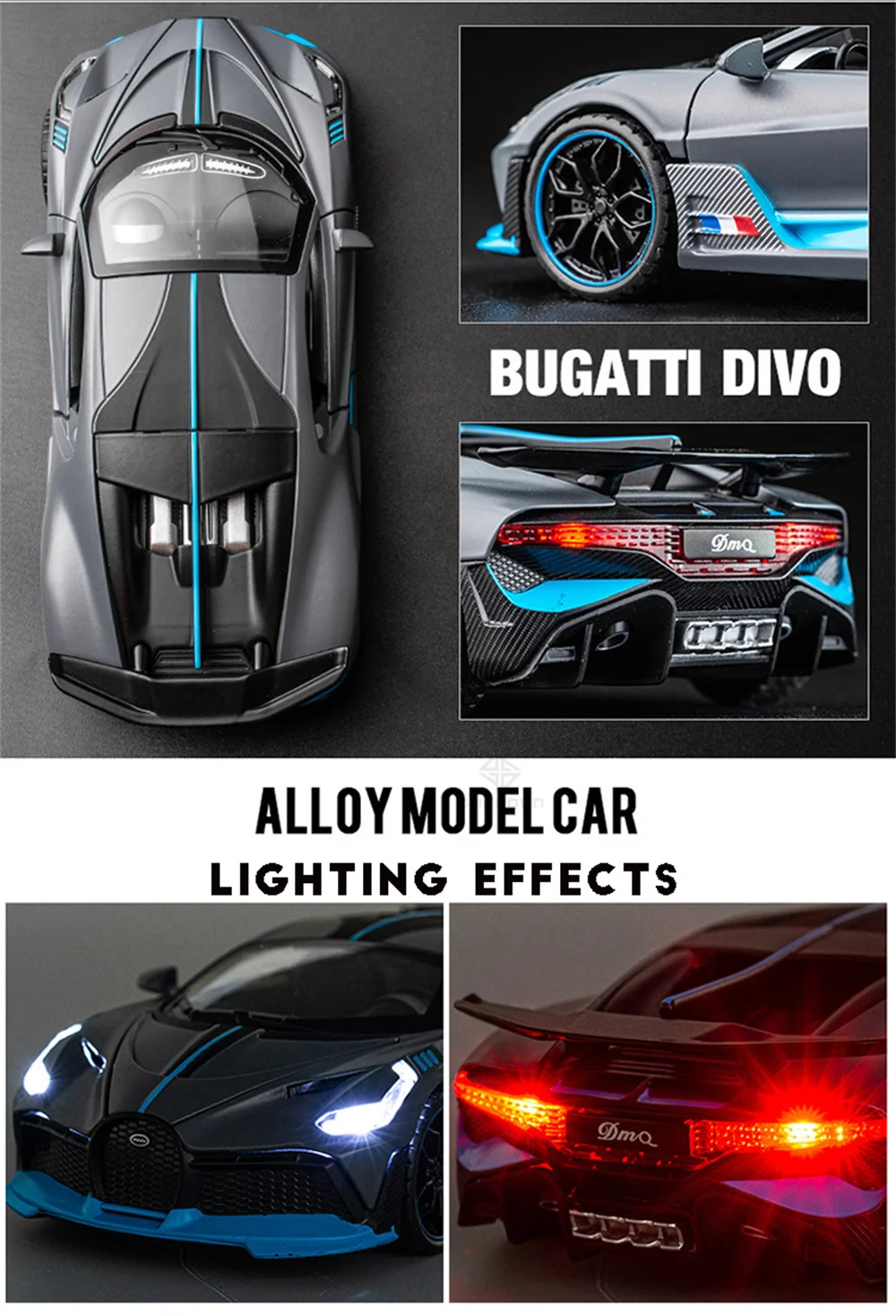 1/32 Alloy Diecasts Metal Toy Car Model Bugatti Divo Toy Vehicles Miniature Car Model With Light Toys For Boys Kids Christmas Gi