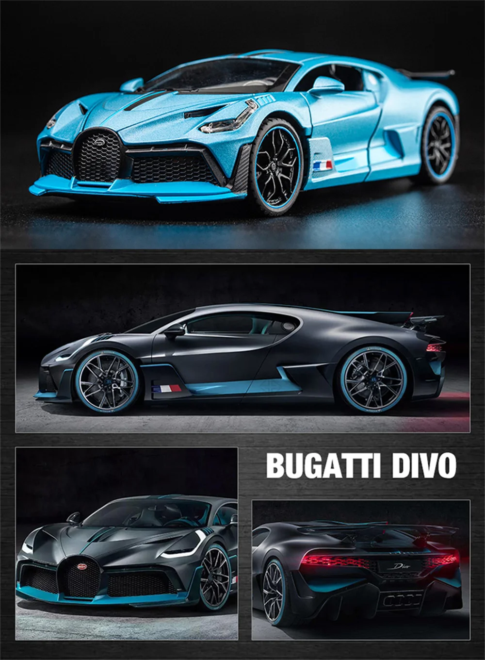 1/32 Alloy Diecasts Metal Toy Car Model Bugatti Divo Toy Vehicles Miniature Car Model With Light Toys For Boys Kids Christmas Gi