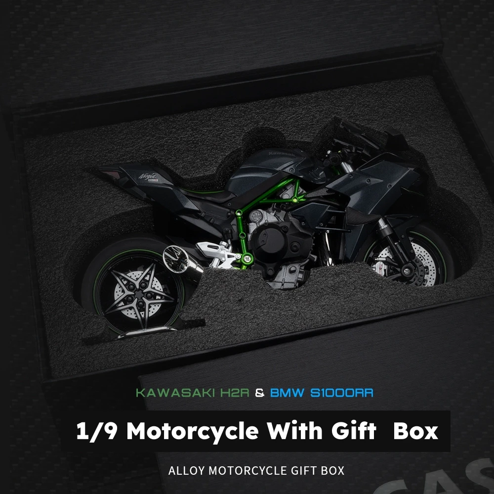 1/9 Kawasaki Ninja H2R BMW S1000RR SUZUKI GSX-R1000RR Hayabusa GSX-1300R Motorcycle Toy Model Diecast Metal Miniature Gift Boys