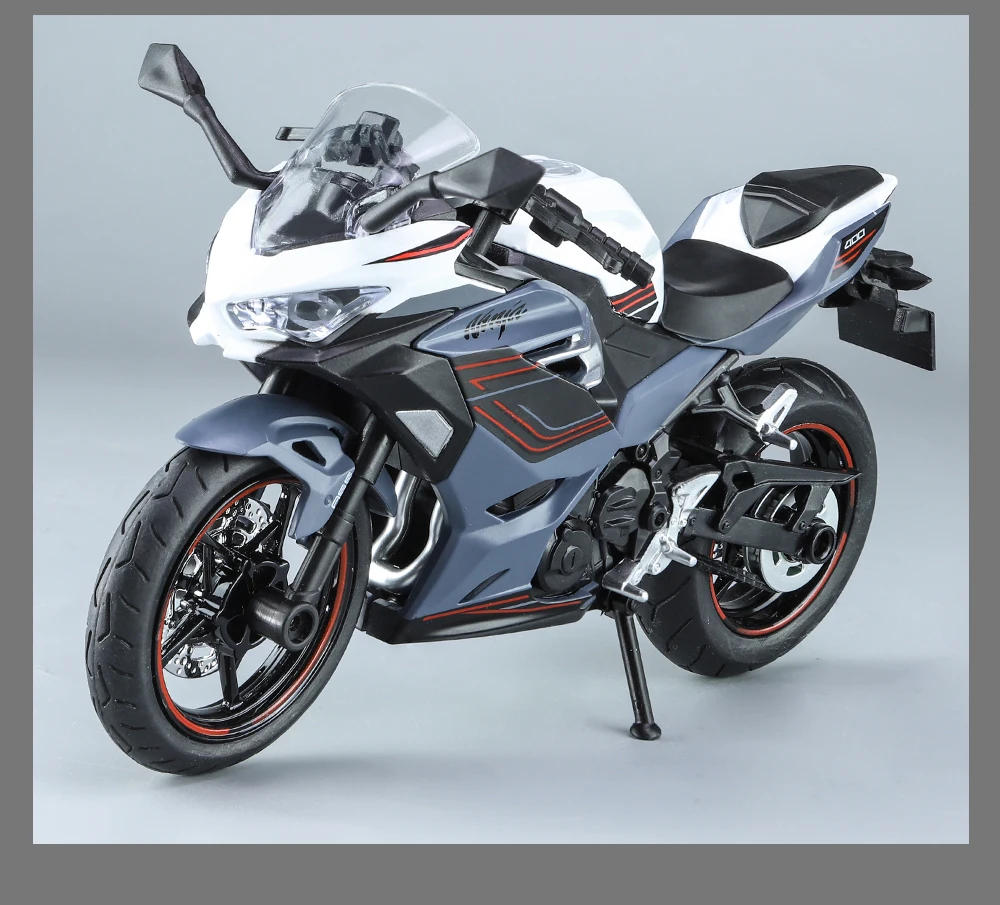 1/12 KAWASAKI Ninja 400 Toy Motorcycle Miniature Diecast Metal Model 1:12 Super Sport Sound & Light Collection Gift For Boy Kid