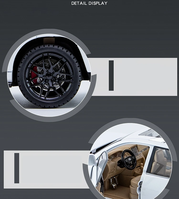 1/18 Lexus LX570 SUV Sport Toy Car Diecast Metal Model Miniature Pull Back Sound Light Doors Openable Collection Gift For Kids