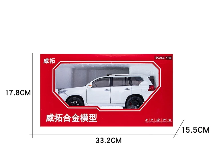 1/18 Lexus LX570 SUV Sport Toy Car Diecast Metal Model Miniature Pull Back Sound Light Doors Openable Collection Gift For Kids