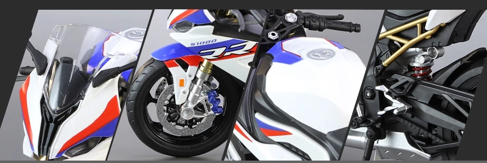 1/9 BMW S1000RR Racing Toy Motorcycle For Children Diecast Metal Large Size Model Super Racing Lightable Collection Gift For Boy