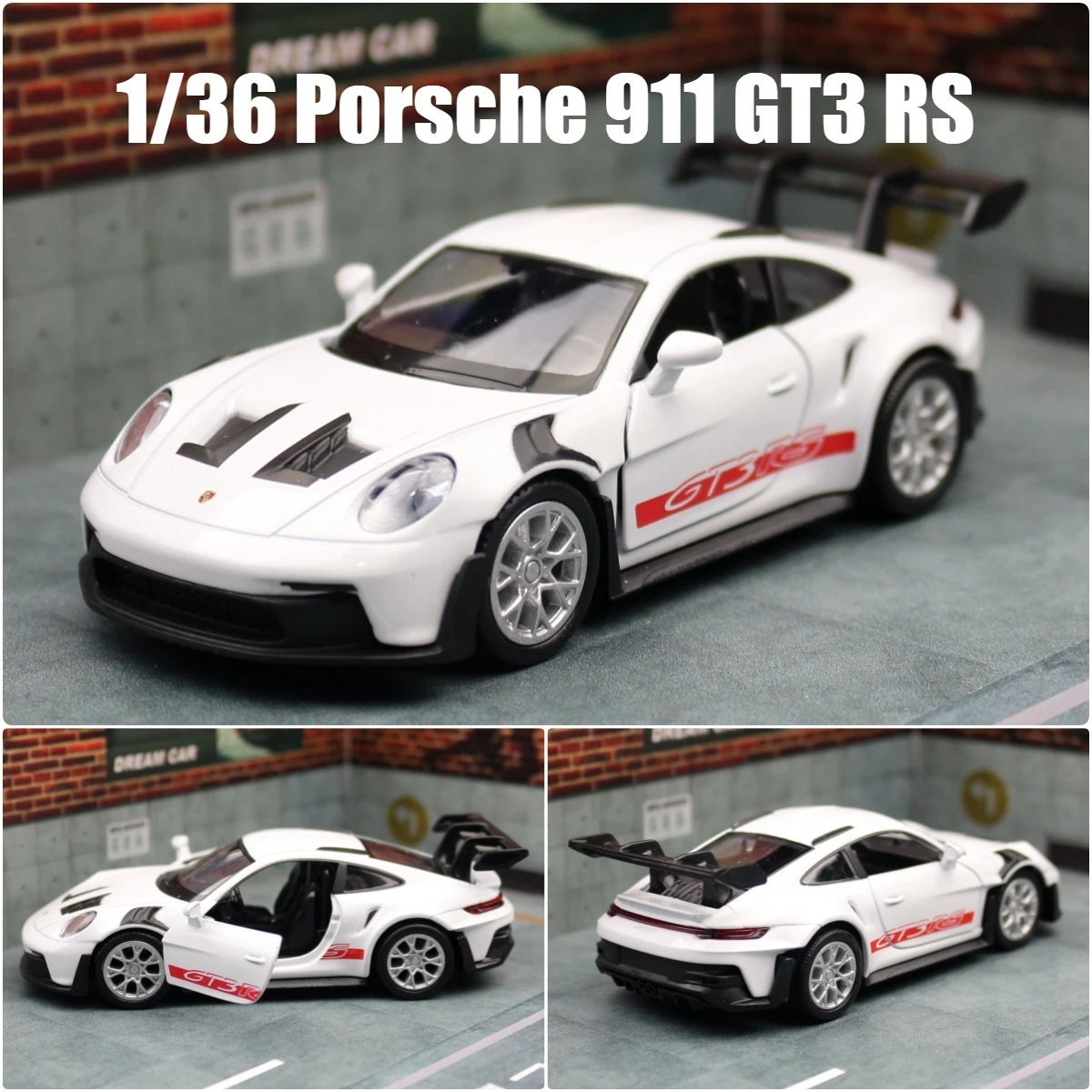 1/36 Porsche 911 GT3 RS Toy Car Model For Children RMZ CiTY Miniature Racing Free Wheels Pull Back Diecast Metal Collection Gift 1/36 Porsche 911 GT3 RS Toy Car Model For Children RMZ CiTY Miniature Racing Free Wheels Pull Back Diecast Metal Collection Gift