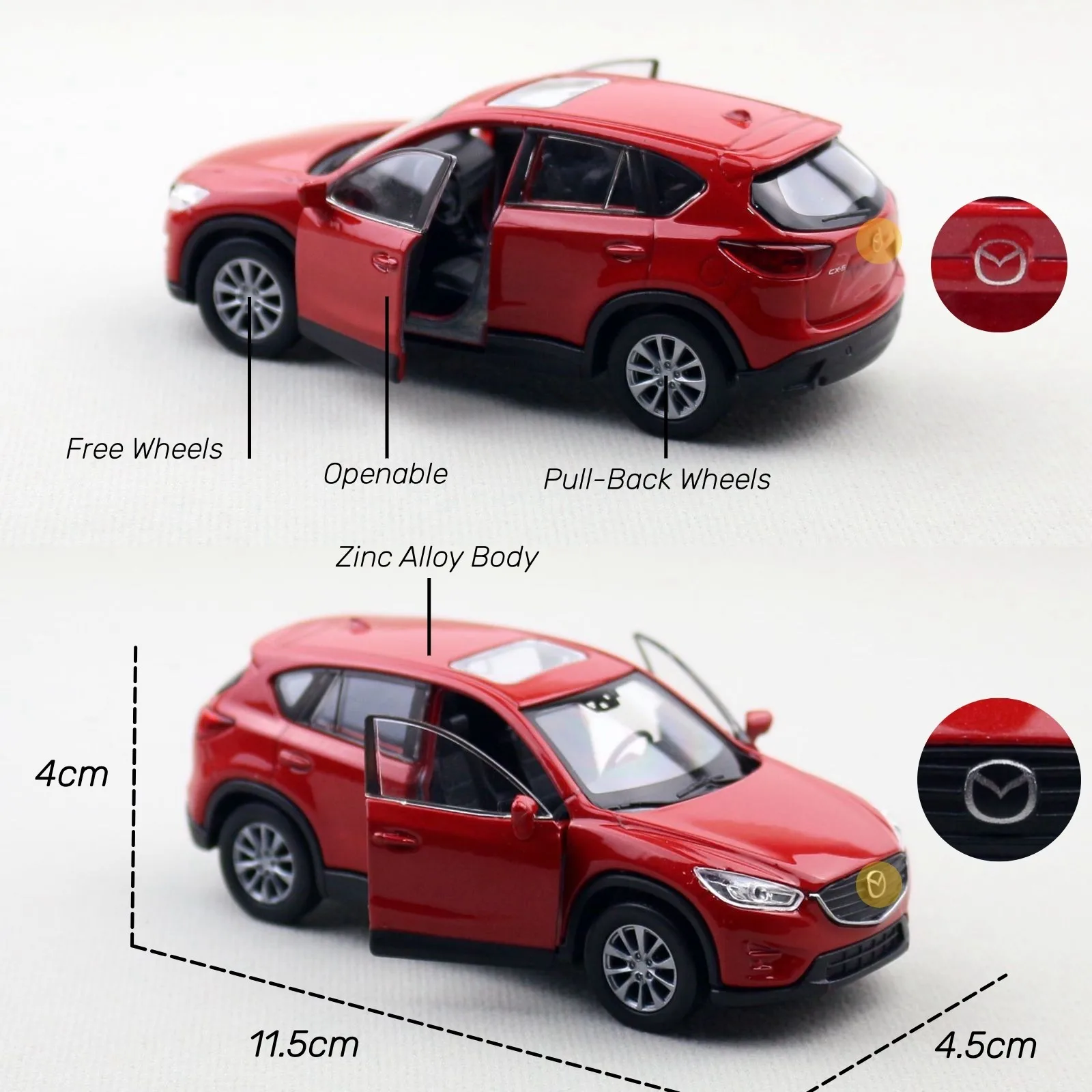 1/36 Mazda CX5 CX-5 Toy Car Model Welly Diecast Alloy SUV Miniature Pull Back Doors Openable Collection Gift For Boy Children