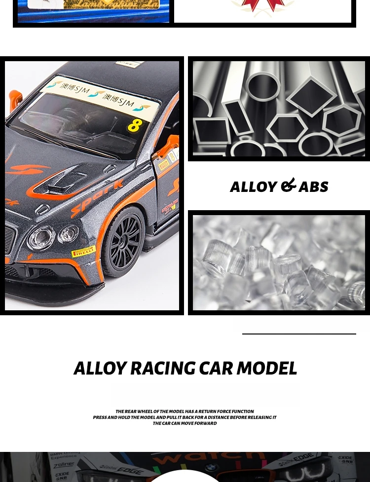 1/43 Nissan GTR Audi BMW McLaren Lamborghini Racing Car Toy For Children DTM Diecast Miniature Model Collection Gift For Boy Kid