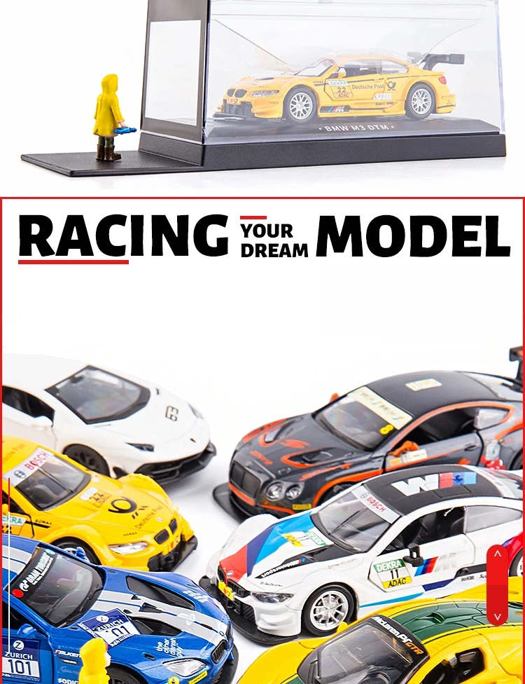 1/43 Nissan GTR Audi BMW McLaren Lamborghini Racing Car Toy For Children DTM Diecast Miniature Model Collection Gift For Boy Kid