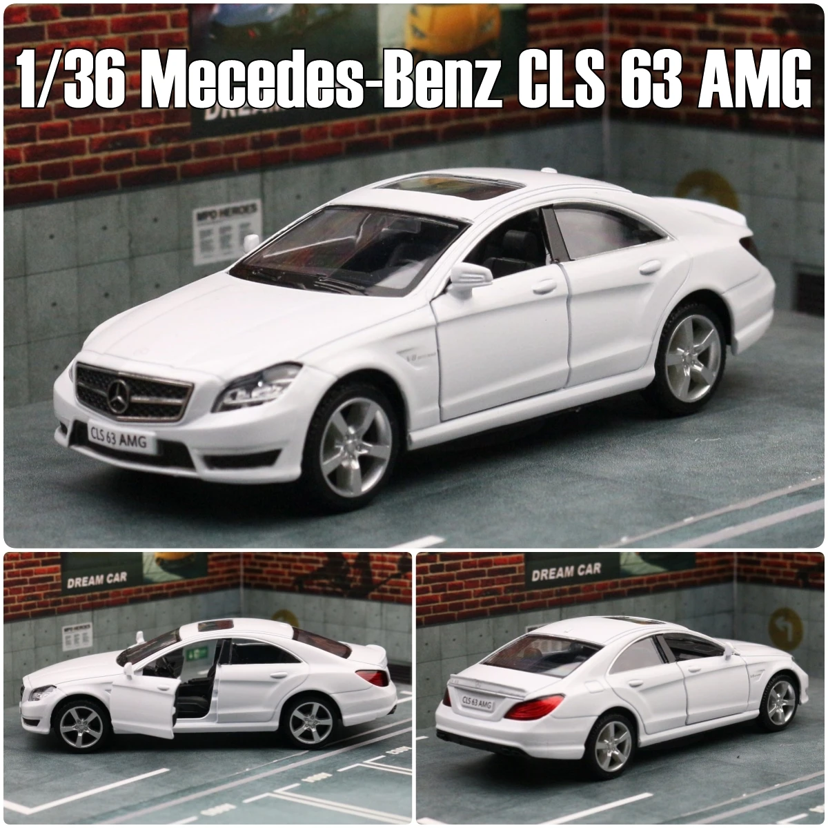 1/36 Mercedes-Benz C-Class CLS 63 AMG Toy Car Model For Children RMZ CiTY 5'' Diecast Vehicle Miniature Collection Gift Boys Kid