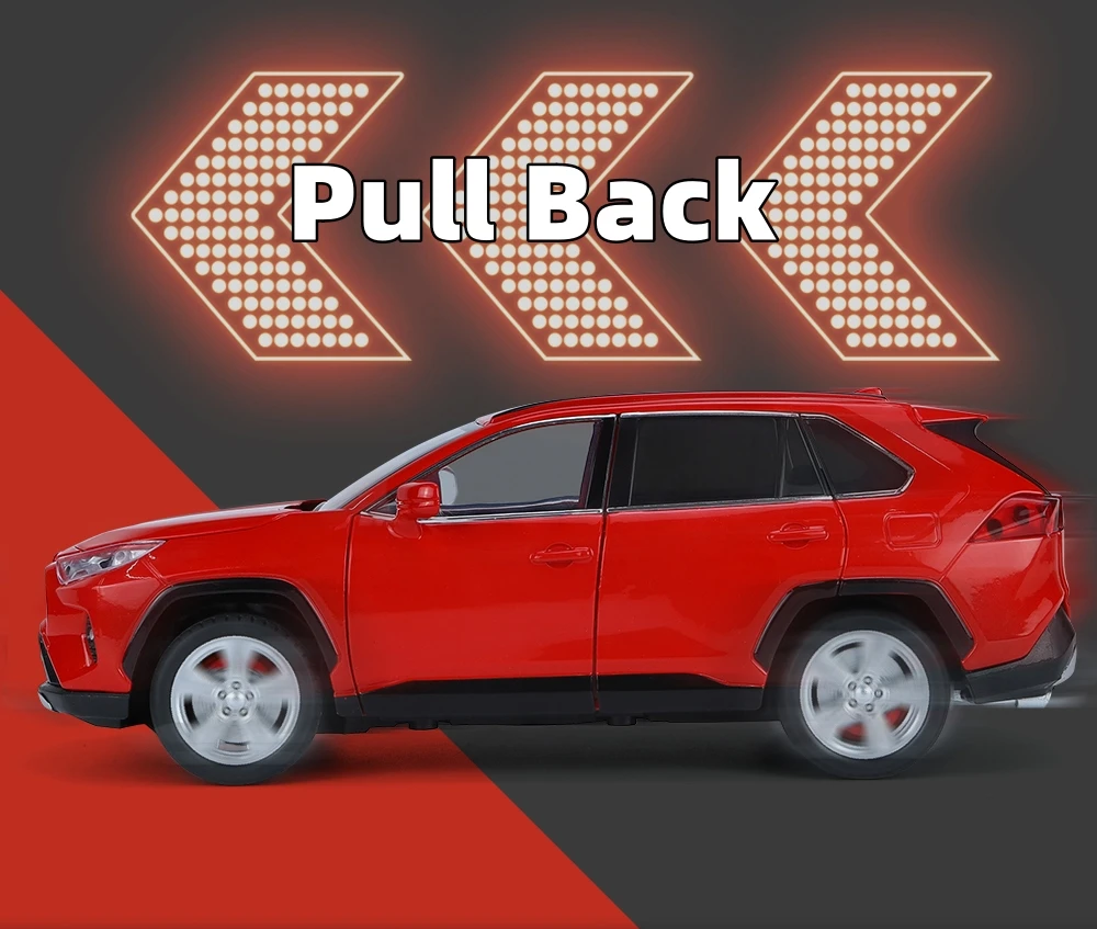 1/24 TOYOTA RAV4 SUV Sport Diecast Alloy Miniature Toy Car Model Remote Control Sound Light Pull Back Collection Gift For Boy 1/24 TOYOTA RAV4 SUV Sport Diecast Alloy Miniature Toy Car Model Remote Control Sound Light Pull Back Collection Gift For Boy